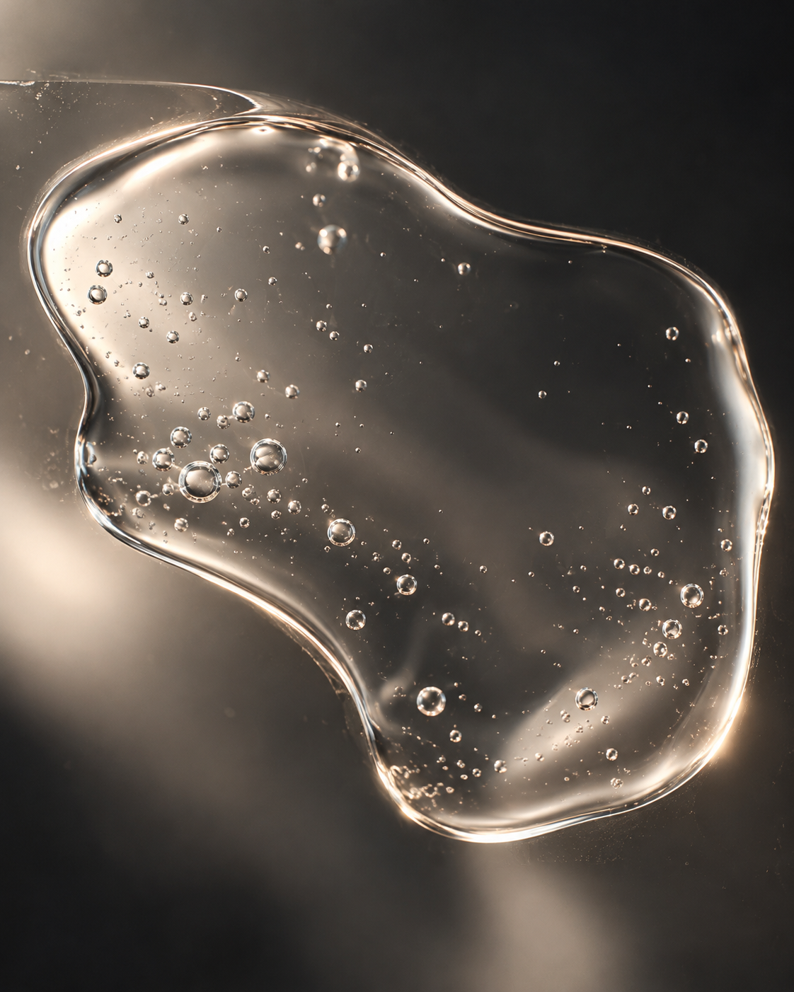 Transparent gel viewed through smoky glass.
